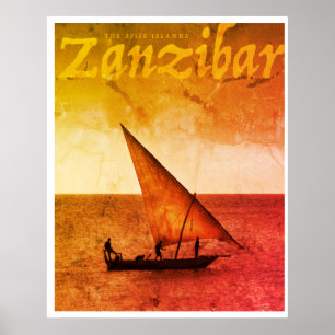 Vintage Africa Zanzibar travel poster