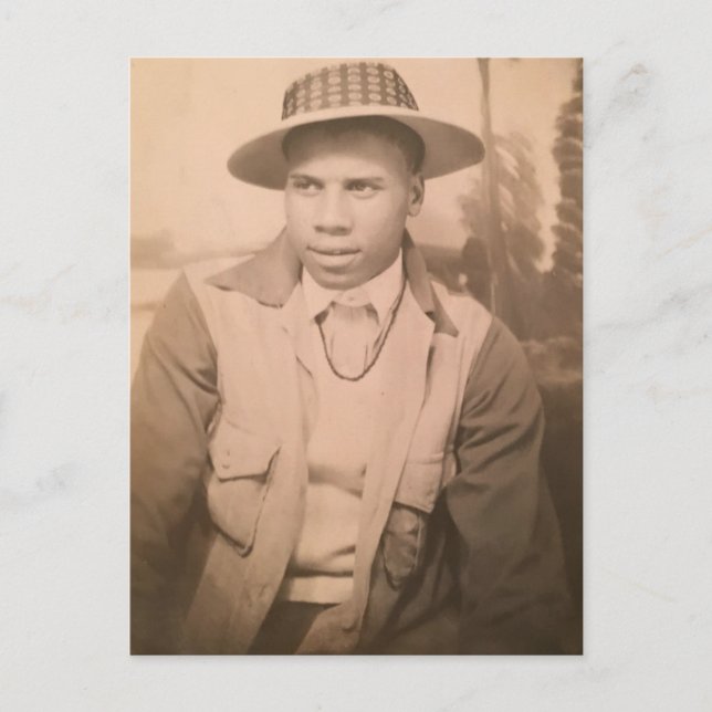 Vintage African American Man Postcard (Front)