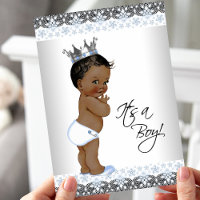 Vintage African American Prince Baby Boy Shower