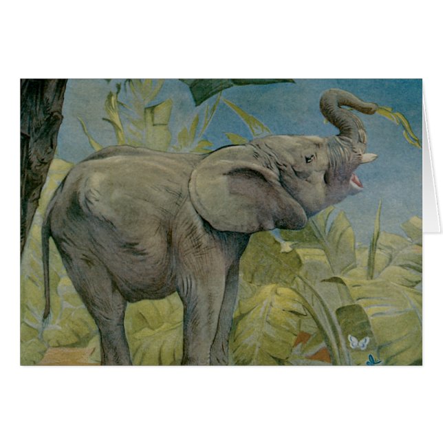 Vintage African Elephant in the Jungle, EJ Detmold (Front Horizontal)