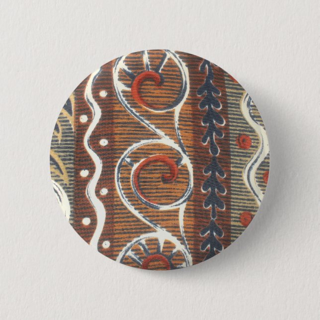Vintage African Motif Art Print 2 Inch Round Button (Front)