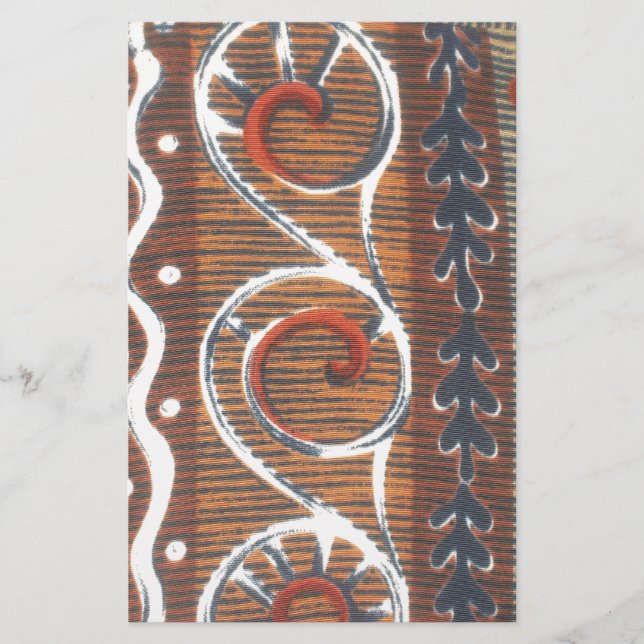 Vintage African Motif Art Print Stationery (Front)