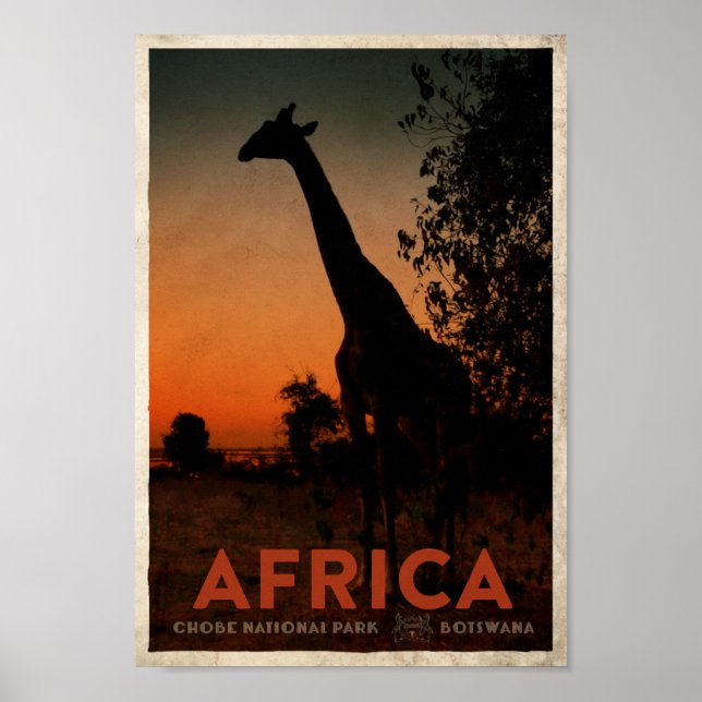 Vintage African Safari Travel Poster (Front)