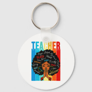 Vintage Afro Black History Month African American Keychain
