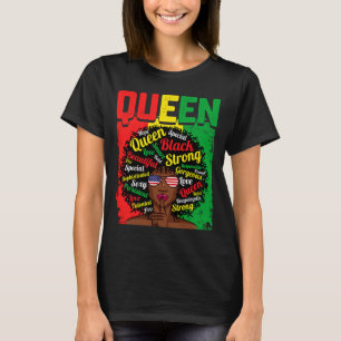 Vintage Afro Queen Black History Month Retro Melan T-Shirt