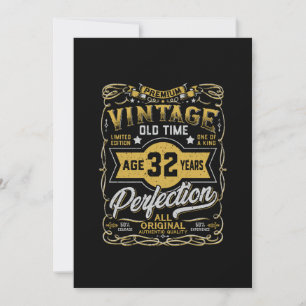 Vintage Aged 32 Years Retro Bday 32nd Birthday Save The Date