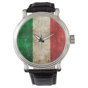 Vintage Aged and Scratched Flag of Italy Watch