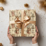 Vintage Aged Angle Christmas Pattern Wrapping Paper<br><div class="desc">This design may be personalized by choosing the Edit Design option. You may also transfer onto other items. Contact me at colorflowcreations@gmail.com or use the chat option at the top of the page if you wish to have this design on another product or need assistance with this design. I am...</div>