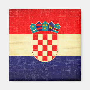 Vintage Aged Croatian Flag Magnet