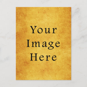 Vintage Aged Harvest Gold Parchment Paper Blank Postcard