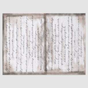 Vintage Aged Joseph Campbell Inspiring Text Script Tissue Paper