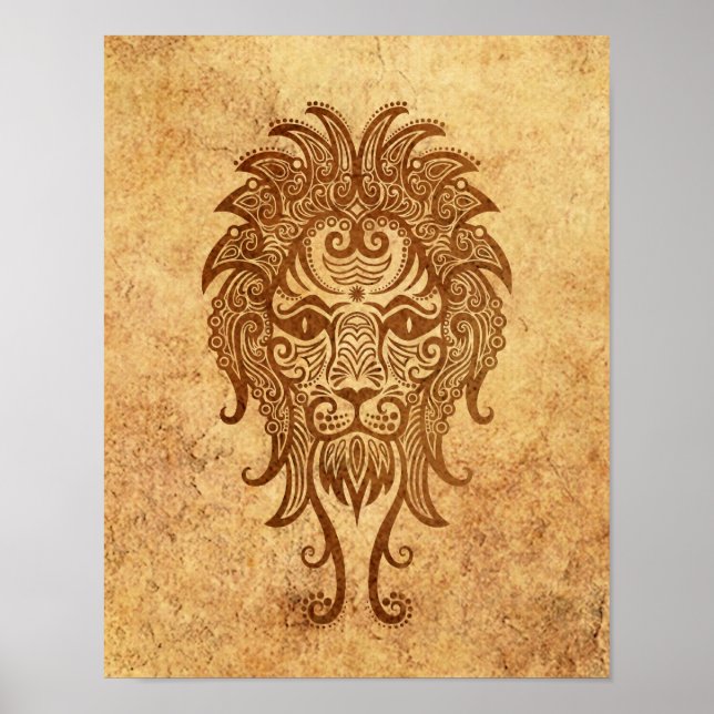 Vintage Aged Leo Zodiac Poster (Front)