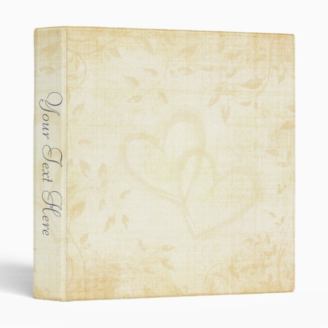 Vintage Aged Paper Wedding Binder (Front/Spine)