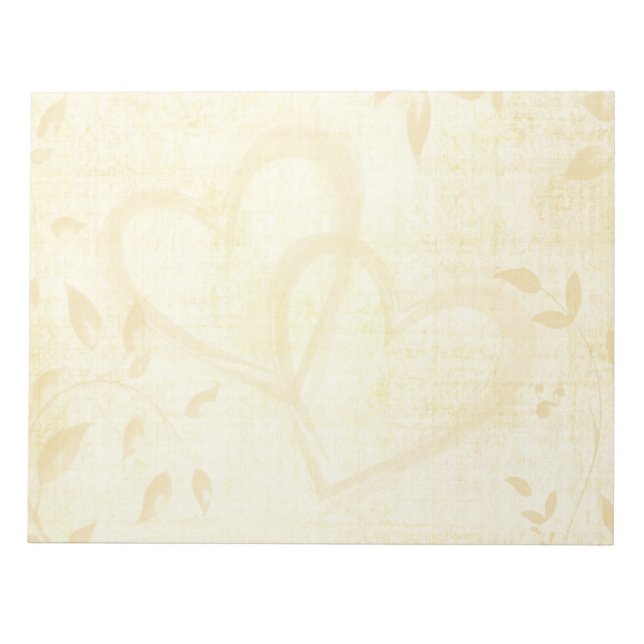 Vintage Aged Paper Wedding Notepad (Front)