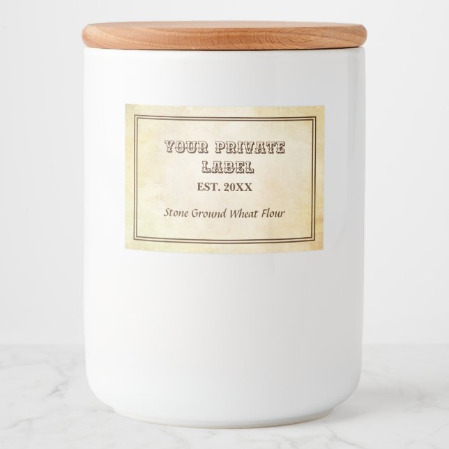 Vintage Aged Parchment Your Private Label Food  (Front)