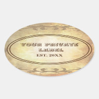 Vintage Aged Parchment Your Private Label Oval