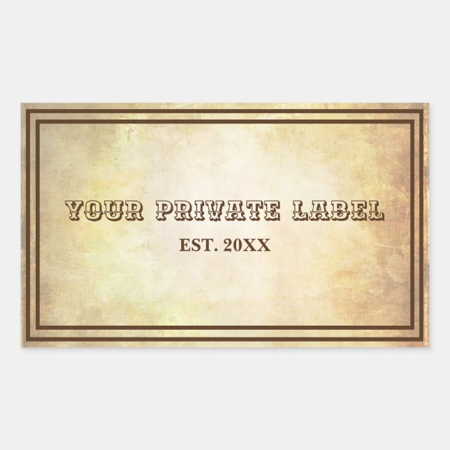 Vintage Aged Parchment Your Private Label Stickers (Front)