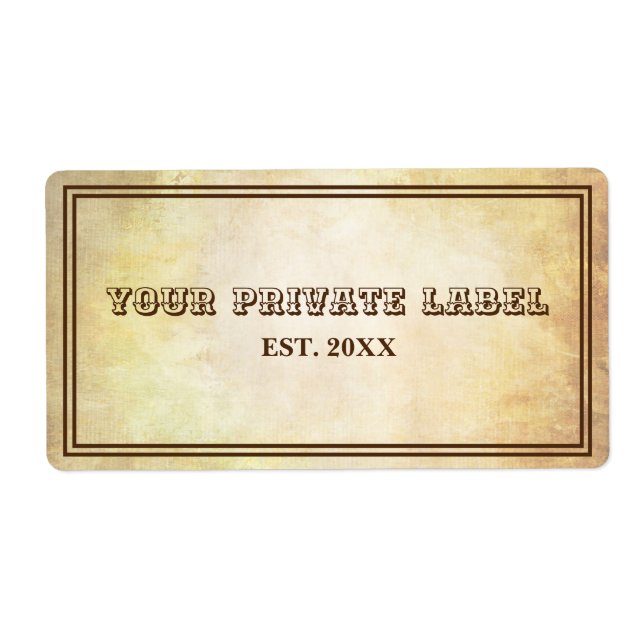Vintage Aged Parchment Your Private Label Stickers (Front)