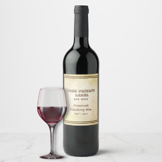 Vintage Aged Parchment Your Private Label Wine 