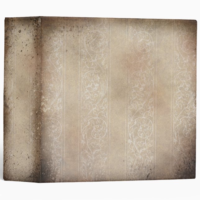 Vintage Aged Pattern Scrapbook Binder (Front/Spine)