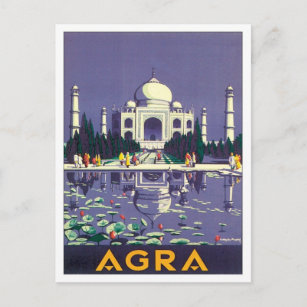 Vintage Agra Taj Mahal India Postcard