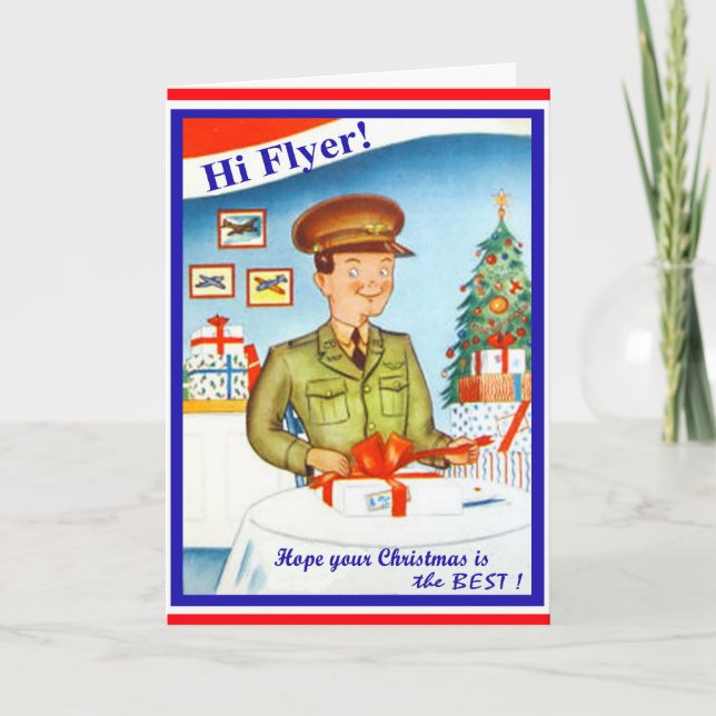 Vintage Air Force Military Christmas Card (Front)