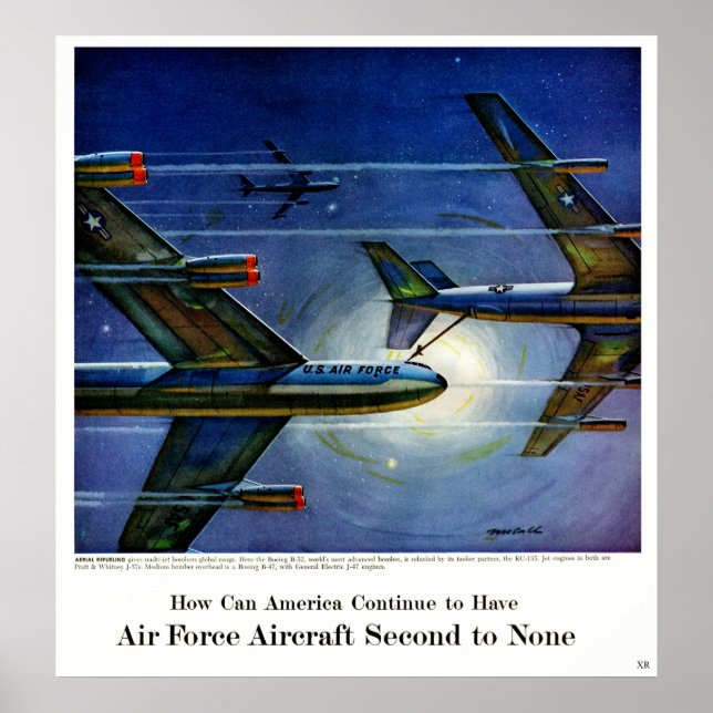 Vintage Air Force Plane Engines Advertisement Poster (Front)