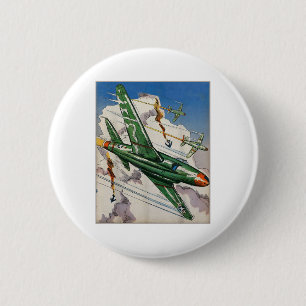Vintage Air Force Us Jet Fighter Usa War Aviation 2 Inch Round Button