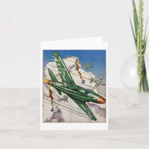 Vintage Air Force Us Jet Fighter Usa War Aviation  Card