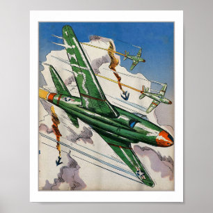 Vintage Air Force Us Jet Fighter Usa War Aviation Poster