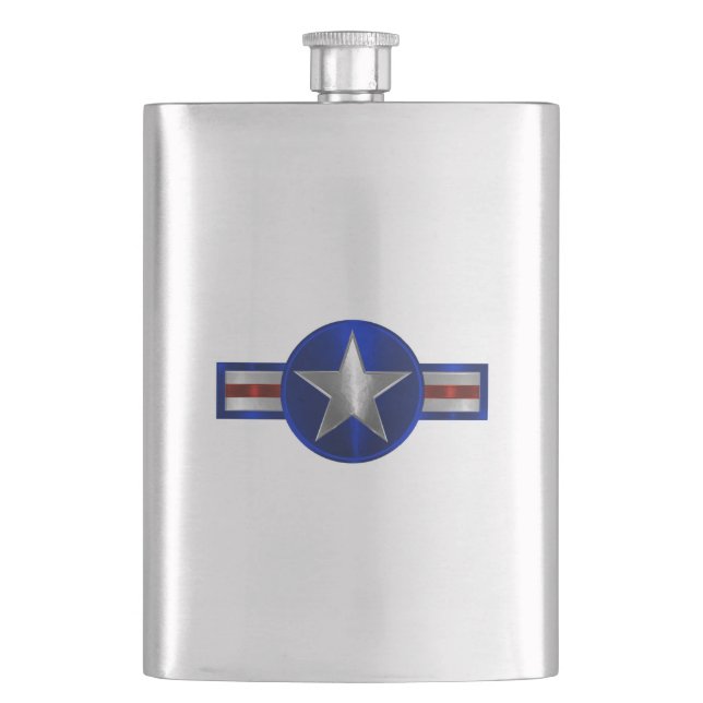 Vintage Air Force Veteran Keepsake Hip Flask (Front)