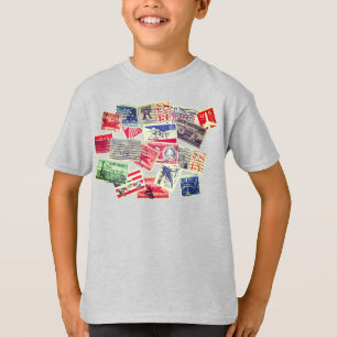 Vintage Air Mail Postage Stamps T-Shirt