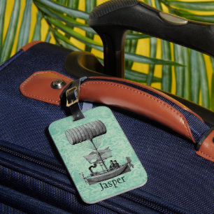 Vintage Airboat Personalized Luggage Tag