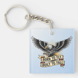 Vintage Airborne Freefall Skydive Eagle Keychain