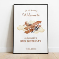 Vintage Aircraft Biplane Boy's Birthday Welcome