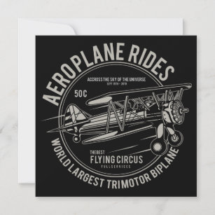 Vintage Aircraft Biplane Logo Card