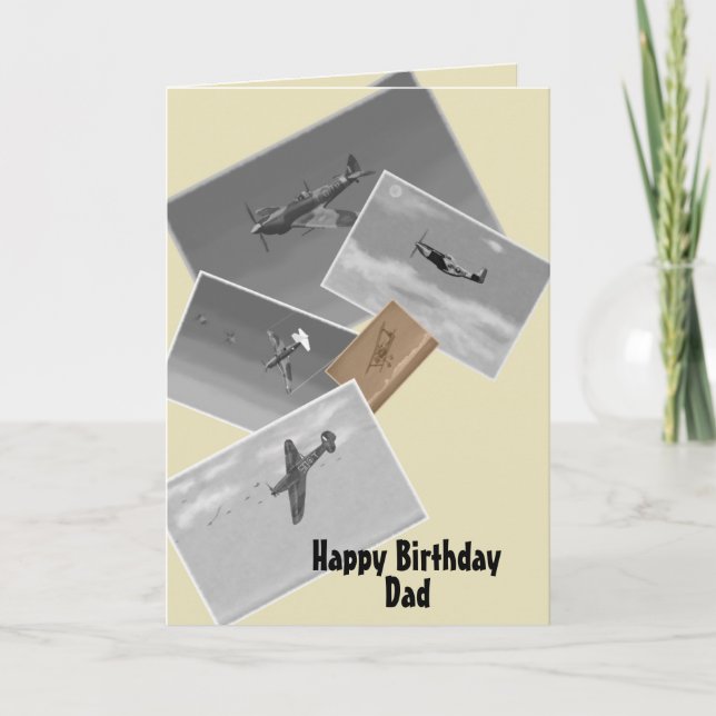 Vintage Aircraft Greetings Card,Dads Birthday Card (Front)