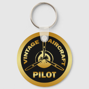 VINTAGE AIRCRAFT PILOT KEYCHAIN