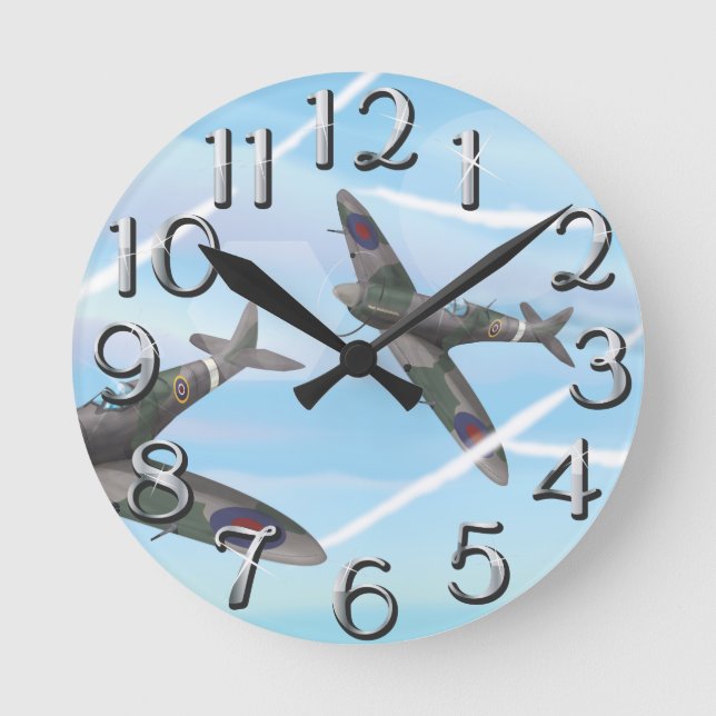 Vintage Aircraft Round Clock (Front)