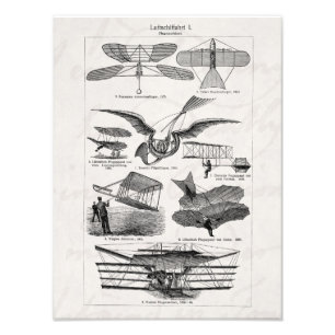 Vintage Aircrafts Airplanes Airships Retro Planes Photo Print