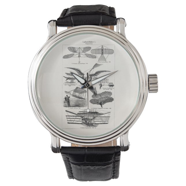 Vintage Aircrafts Airplanes Airships Retro Planes Watch (Front)