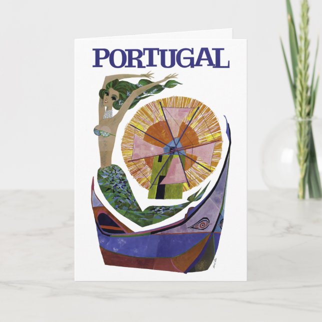 Vintage Airline Portugal Travel Postcard (Front)