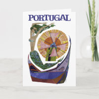 Vintage Airline Portugal Travel Postcard