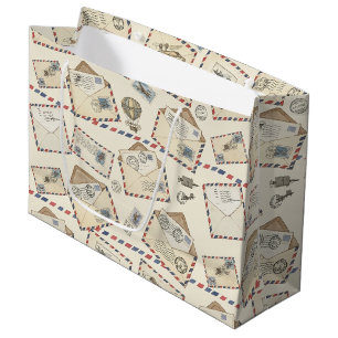 Vintage Airmail Adventure (3) Large Gift Bag