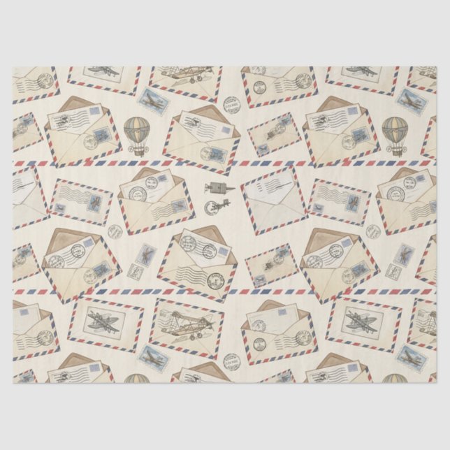 Vintage Airmail Adventure (3) Tissue Paper (Front)