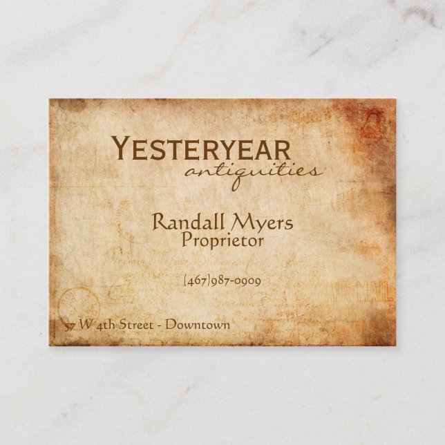 Vintage Airmail Business Card (Front)