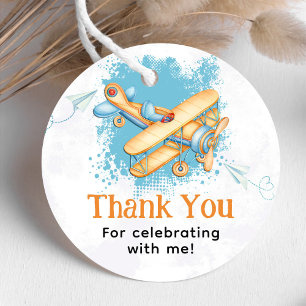 Vintage Airplane 1st Birthday Party Favour Tags