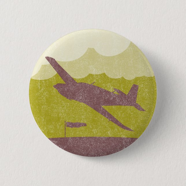 Vintage Airplane 2 Inch Round Button (Front)