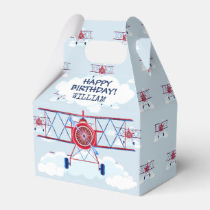 Vintage Airplane Airforce Airshow Aviator Party Favor Box