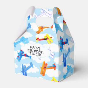 Vintage Airplane Airforce Airshow Birthday Party Favor Box